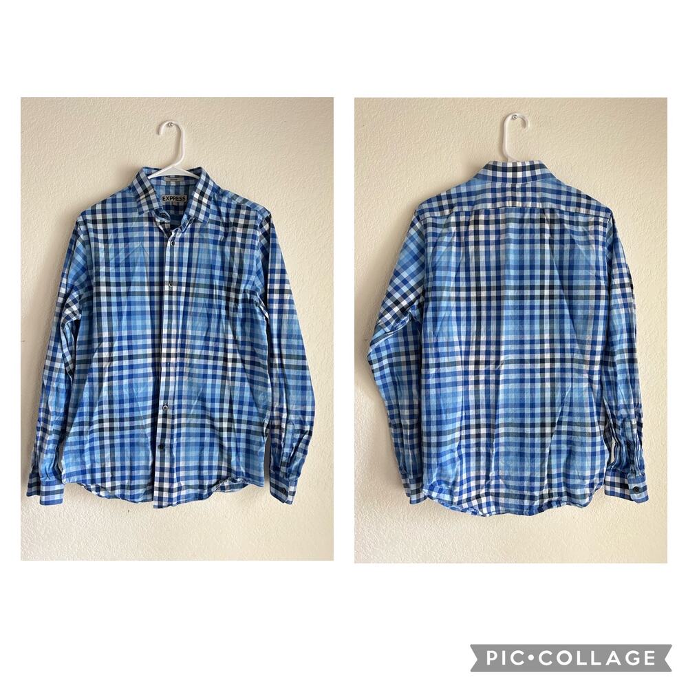 Bundle of 3 Express Fitted Button Up Shirts 1 NWT Size Medium 15 - 15 1/2 - Picture 2 of 10